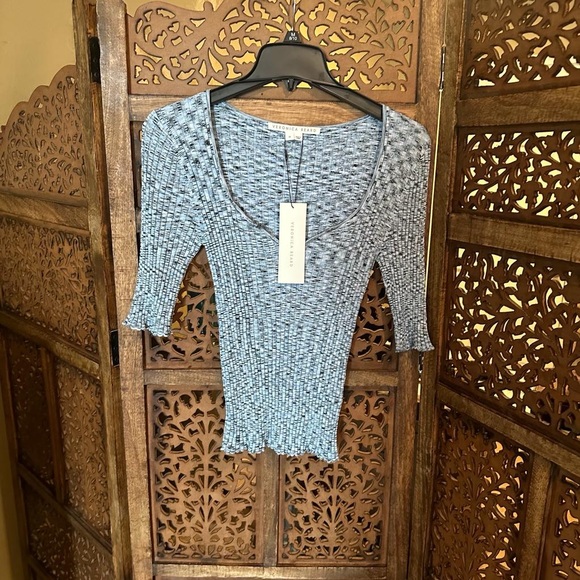 NEW NWT VERONICA BEARD Lipa Ribbed Top, Medium - Picture 3 of 6
